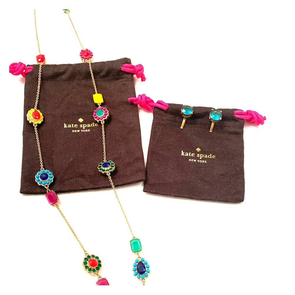 Multi Colored Kate Spade Necklace and Earrings